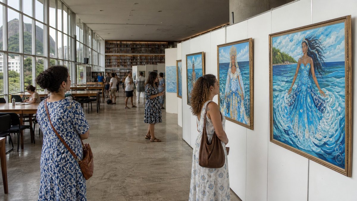 Mostra de Iemanjá leva 123 obras à Biblioteca Parque do Rio até dia 15