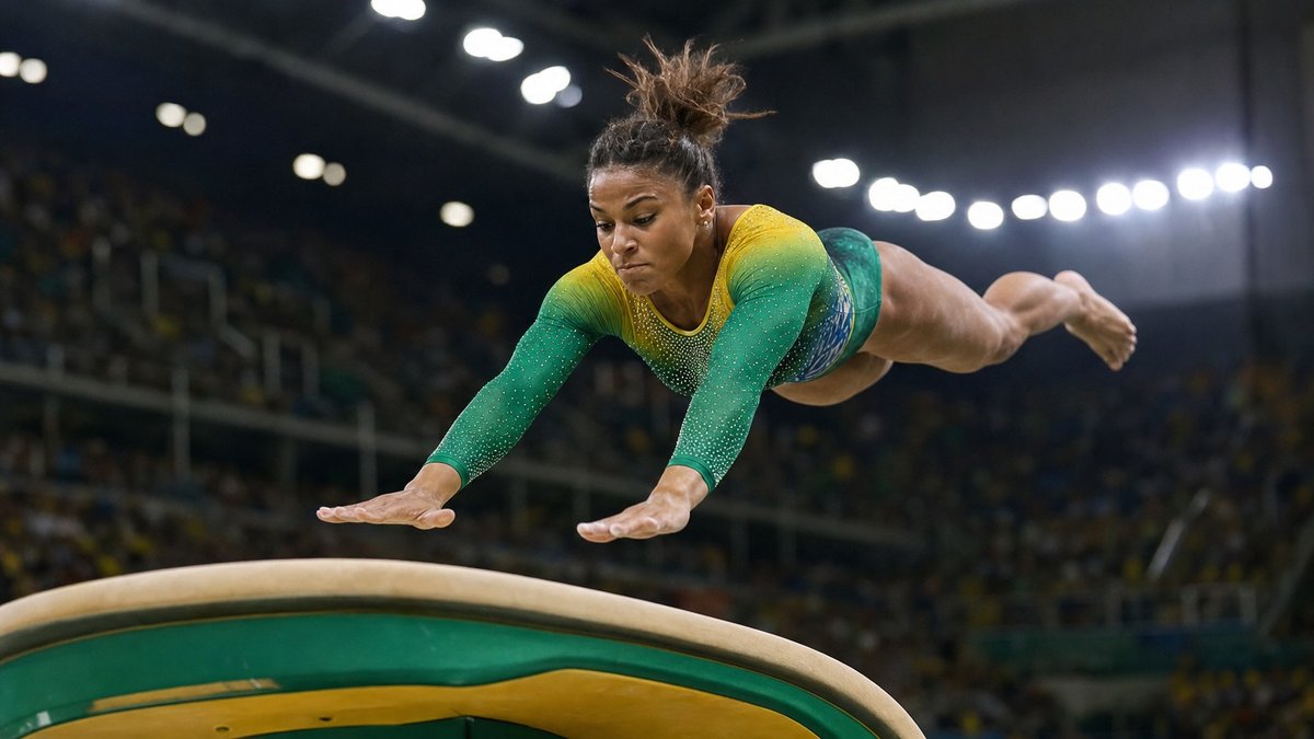 Rebeca volta com final no salto e prata do Brasil no Pan de ginástica artística